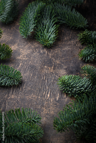 Christmas and New Year background with fir tree