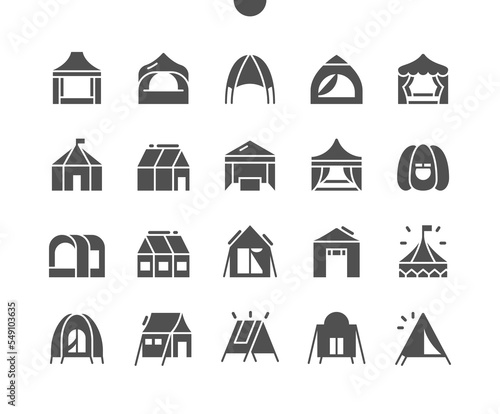 Tent. Outdoor travel and recreation. Camping tent. Tent for store. Vector Solid Icons. Simple Pictogram