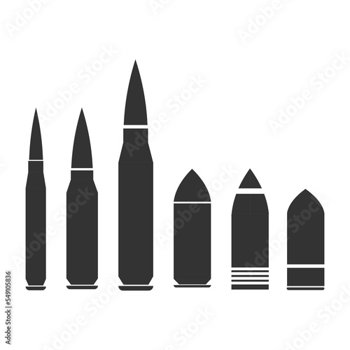 Ammo icon. Military ammunition set vector ilustration. photo