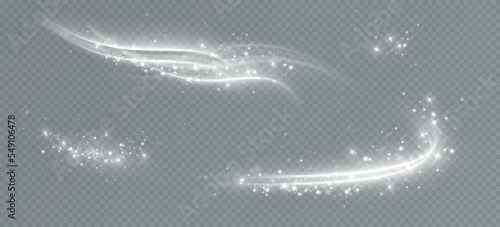 Magic spiral with sparkles.White light effect.Glitter particles with lines.Swirl effect.