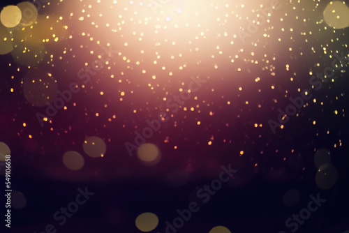 background of abstract glitter lights. gold and black. de focused blurry digital
