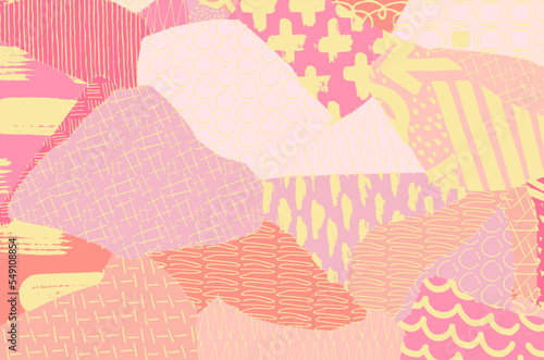 Abstract black strokes, Hand sketched Vector Pattern. Retro abstract pattern in geometric style. Abstract multicolored geometric pattern.	
