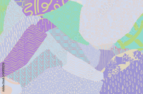 Abstract black strokes, Hand sketched Vector Pattern. Retro abstract pattern in geometric style. Abstract multicolored geometric pattern.	
