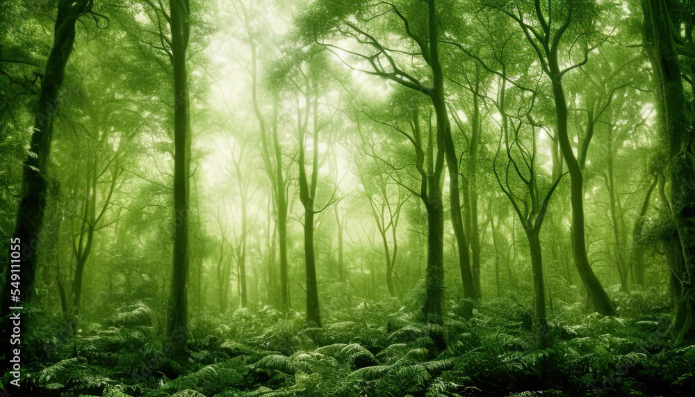 Fototapeta premium misty morning in the forest