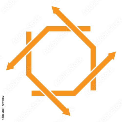 octagonal roundabout , intersection of arrows