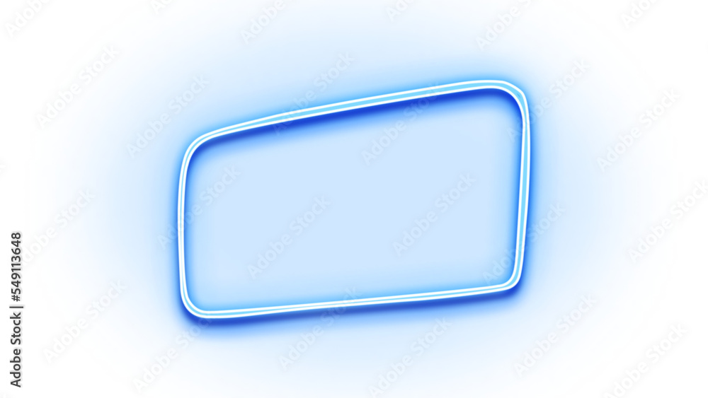 Neon blue sign frame on transparent background Neon blue sign frame on transparent background