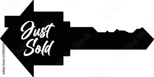 Real Estate Key cutout template for Just Sold