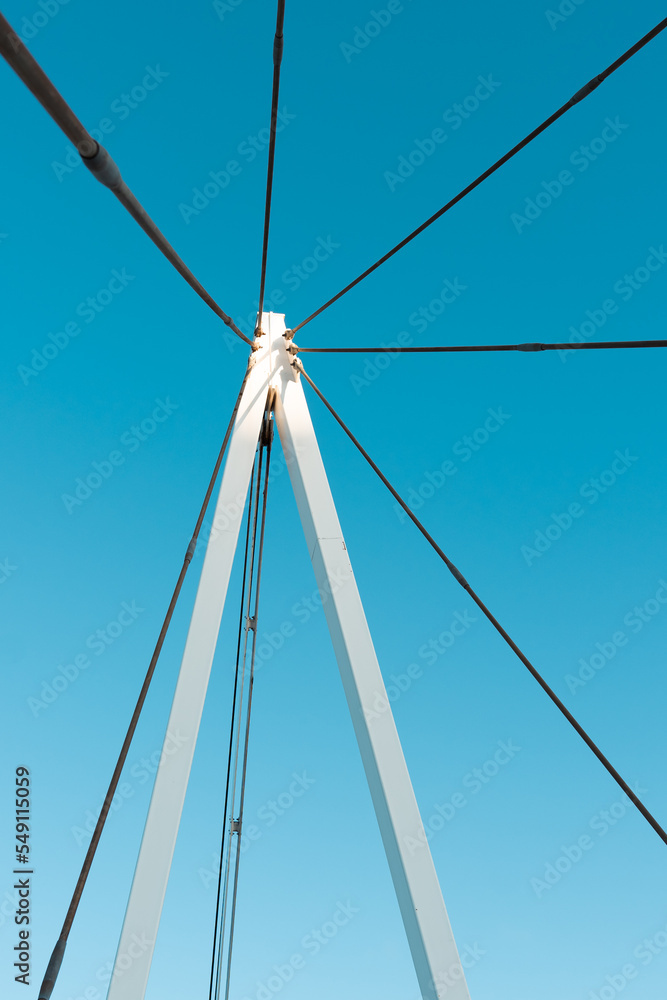 suspension bridge over blue sky suspension bridge over blue sky