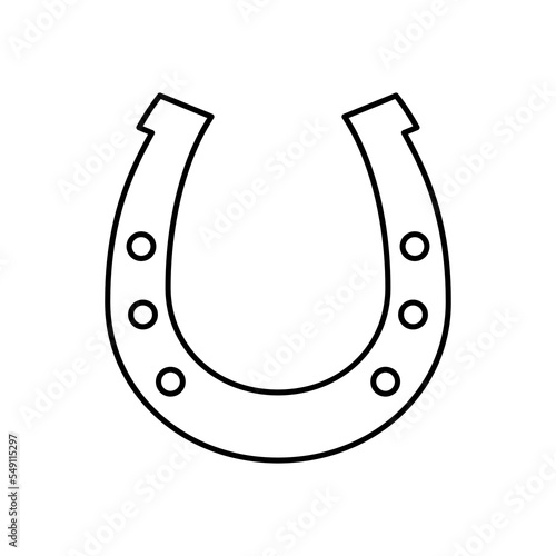Horseshoe linear icon. Horseshoe shape. Luck symbol. Vector illustration.