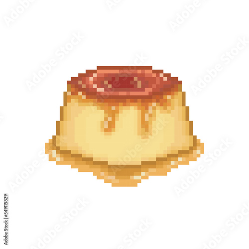 Custard illustration, pixel art food