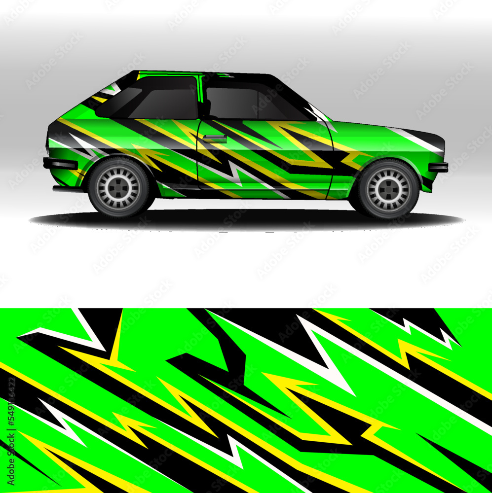 Car wrap design editable vector