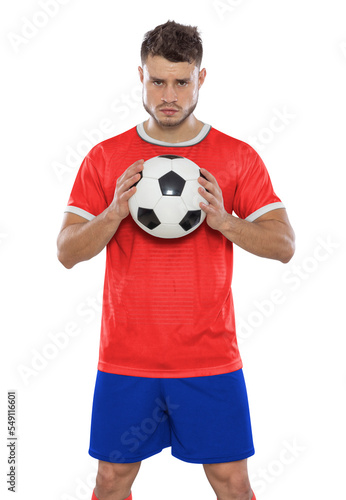 Soccer player with the uniform of his country. © jcfotografo