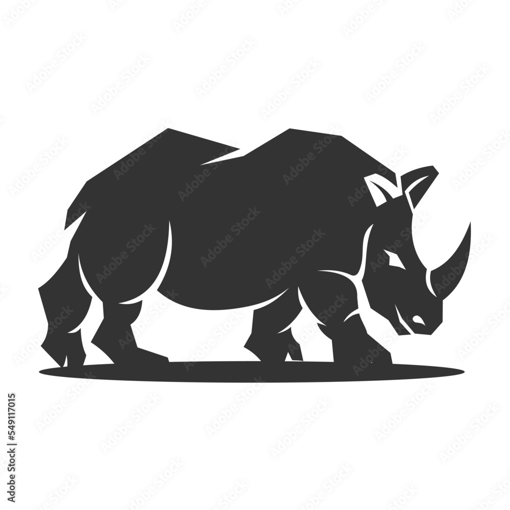 Obraz premium Rhino logo template Icon Illustration Brand Identity isolated