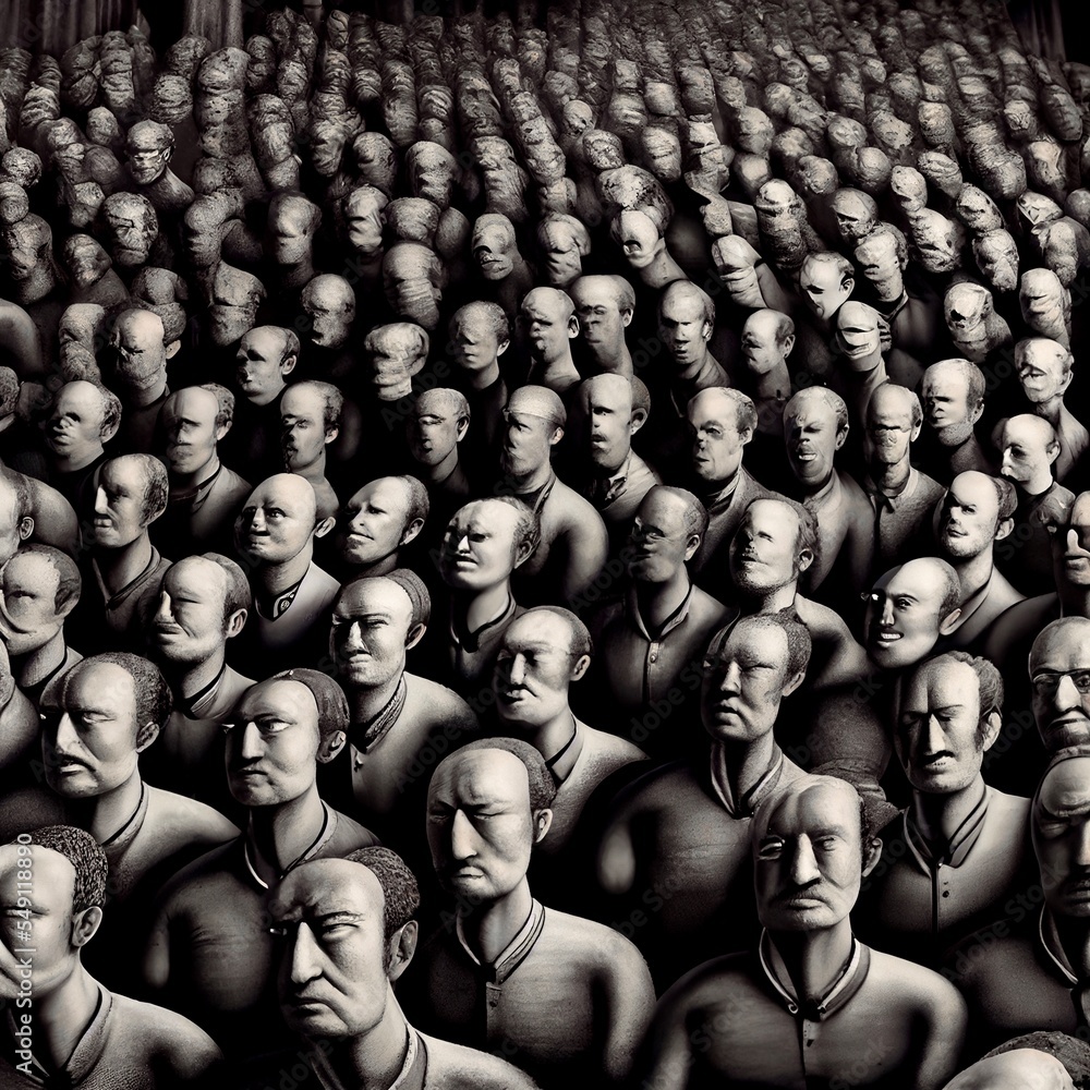 Obraz premium Midjourney abstract render of a group of mockup people