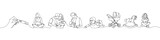 Pregnancy, family, childbirth, love, motherhood, fatherhood set one line art. Continuous line drawing of pregnancy, motherhood, preparation for childbirth, family, expectation of a child.