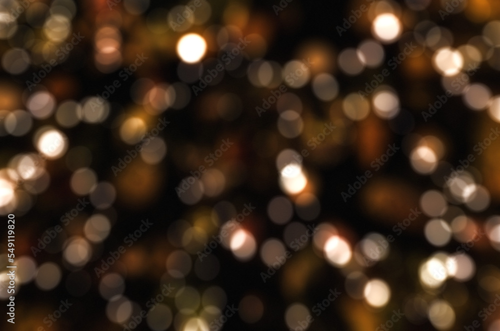 gold christmas holiday new year lights bokeh overlay on a black background