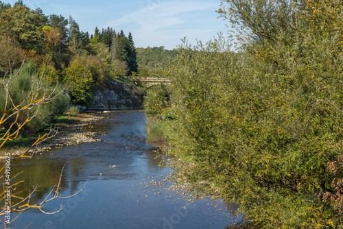 Amazing Landscape of Vit river, passing near village of Aglen, Bulgaria