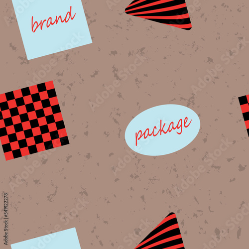 kraft paper with stickers, pattern