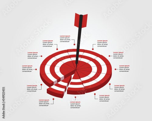 Goal template for infographic for presentation for 12 element