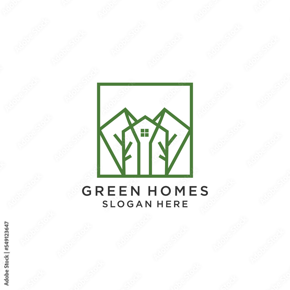 Green homes logo vector icon design template Green homes logo vector icon design template
