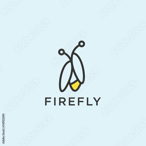 Firefly logo design icon template