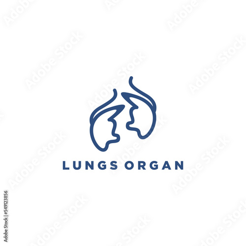 Lungs organ logo vector icon design template