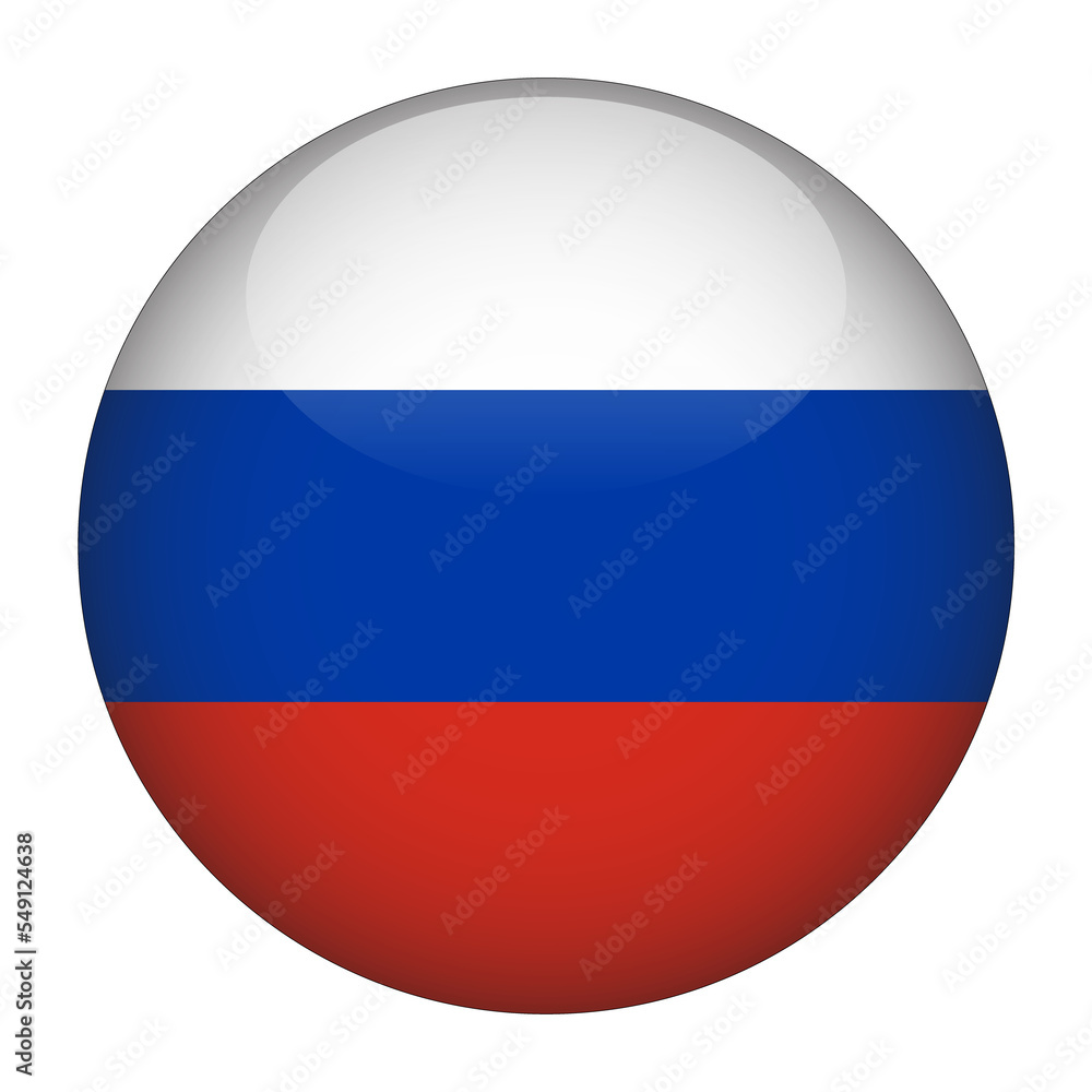 Russia 3D Rounded Flag with Transparent Background Russia 3D Rounded Flag with Transparent Background