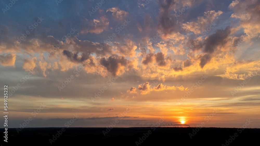 sunset with picturesque clouds