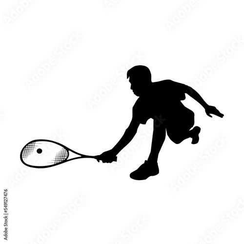 squash player vector logo illustration  © iskandharseno