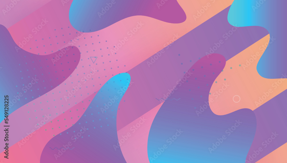 Neon Shape. Purple Memphis Design. Wave Dynamic Poster. Graphic Frame. Business Geometry. Liquid Pattern. Art Landing Page. Geometric Background. Lilac Neon Shape