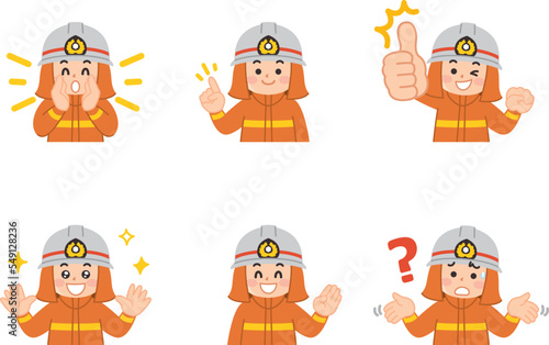 男性消防士　表情パターンセット