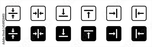 Align icons. Alignment symbol, buttons, signs, vector illustration