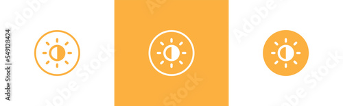 Brightness control icon. Contrast level symbol. light control signs button, vector illustration