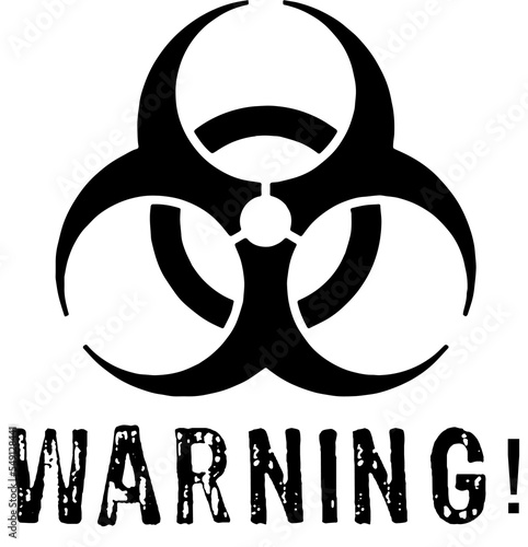 Biohazard Sign Vector - Black With Warning! Text