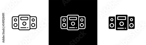 Music speaker icon. speaker sound system symbol signs, vector illustration