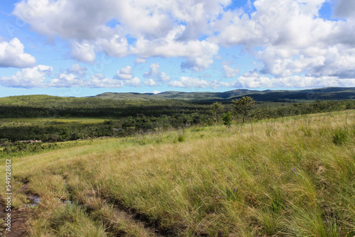 The unique landscape in Chapada dos Veadeiros  Chapada dos Veadeiros National Park   Alto Para  so de Goi  s  Brazil