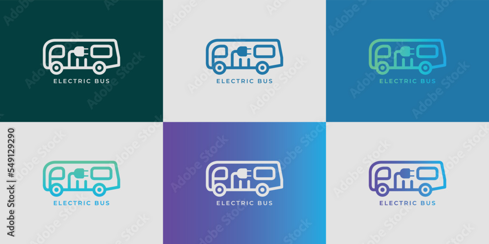 Simple and modern electric bus logo design