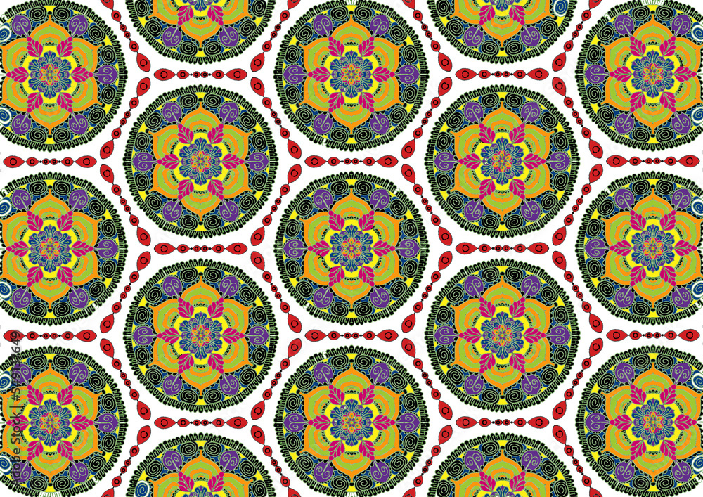 Beautiful colorful mandala paintings are used as a frame. Beautiful colorful mandala paintings are used as a frame.