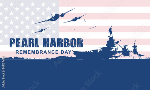 Pearl Harbor Remembrance Day Background. Vector Illustration.