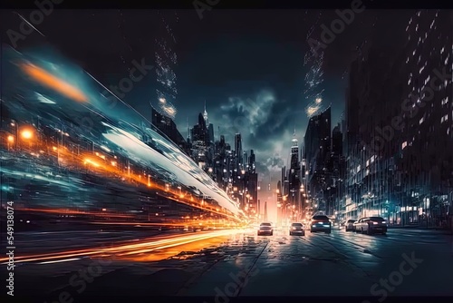 Motion Speed Effect With City Night