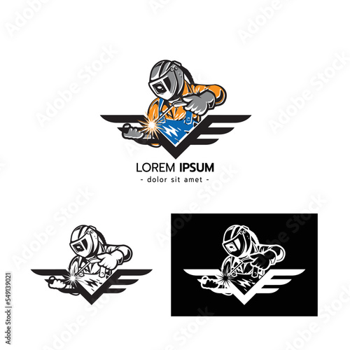 Welder logo on white background vector illustration