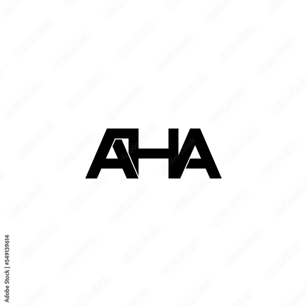 aha letter initial monogram logo design
