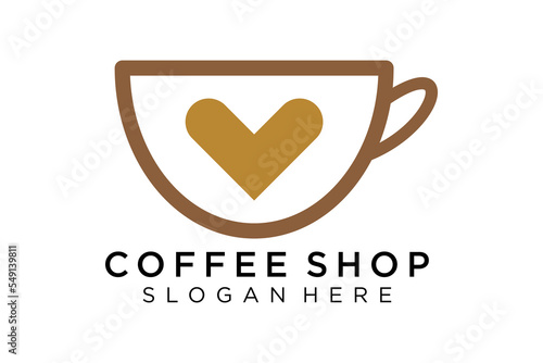 Coffee logotype. Minimalist coffee logo concept, fit for caffe, restaurant, packaging and coffee business. Illustration vector logo.
