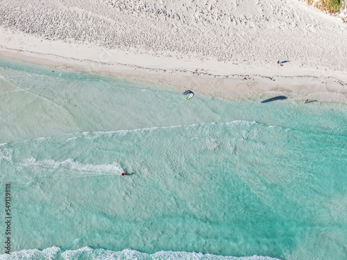 Kitesurfing at Lancelin Point from above