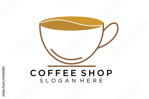 Coffee logotype. Minimalist coffee logo concept, fit for caffe, restaurant, packaging and coffee business. Illustration vector logo.
