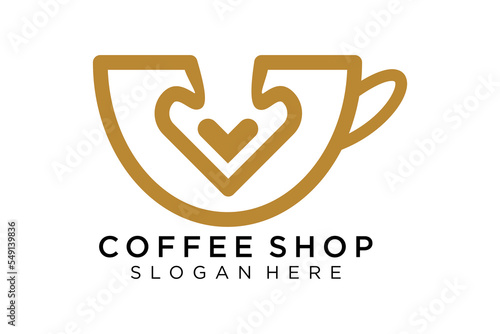 Coffee logotype. Minimalist coffee logo concept, fit for caffe, restaurant, packaging and coffee business. Illustration vector logo.
