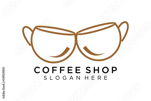 Coffee logotype. Minimalist coffee logo concept, fit for caffe, restaurant, packaging and coffee business. Illustration vector logo.
