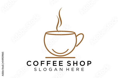 Coffee logotype. Minimalist coffee logo concept, fit for caffe, restaurant, packaging and coffee business. Illustration vector logo.
