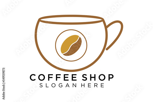Coffee logotype. Minimalist coffee logo concept, fit for caffe, restaurant, packaging and coffee business. Illustration vector logo.
