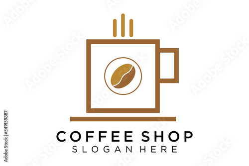 Coffee logotype. Minimalist coffee logo concept, fit for caffe, restaurant, packaging and coffee business. Illustration vector logo.

